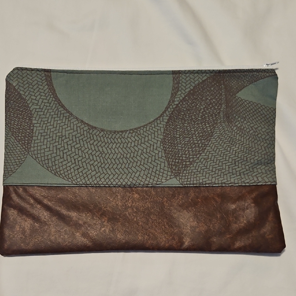 Stylish Green and Brown Clutch